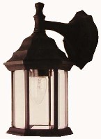 OUTDOOR WALL LANTERN BEVELLED BLACK