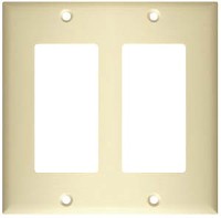 DECORATOR WALL PLATE 2 GANG IVORY