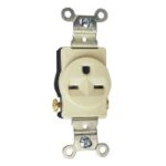SINGLE RECEPTACLE IVORY 15 AMP