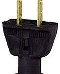 RUBBER 2 WIRE PLUG BLACK 15 AMP