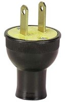 ROUND PLUG 2 WIRE BLACK 15 AMP