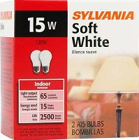 A15 INCANDESCENT LIGHT BULB 15W 2PK