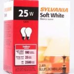 A19 INCANDESCENT LIGHT BULB 25W 2PK
