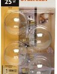 G16.5 GLOBE BULB CLEAR 25W 4 PACK