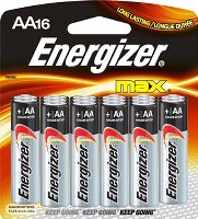 MAX ALKALINE BATTERY AA 16 PACK