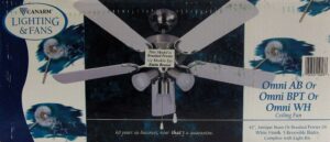 OMNI CEILING FAN PEWTER 42-IN