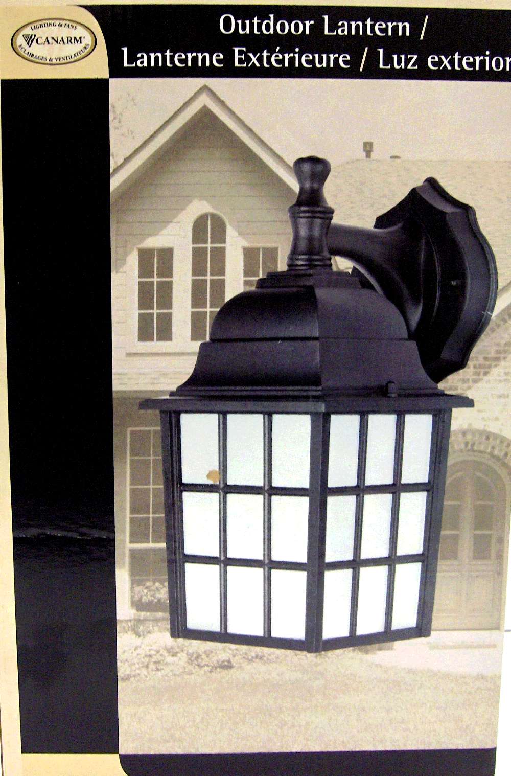 OUTDOOR WALL LIGHT FROSTED BLACK
