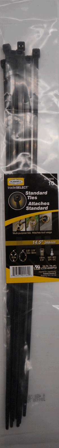 CABLE TIE BLACK 14-IN 10 PK