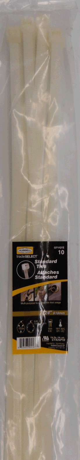CABLE TIE NATURAL 24-IN 10 PK