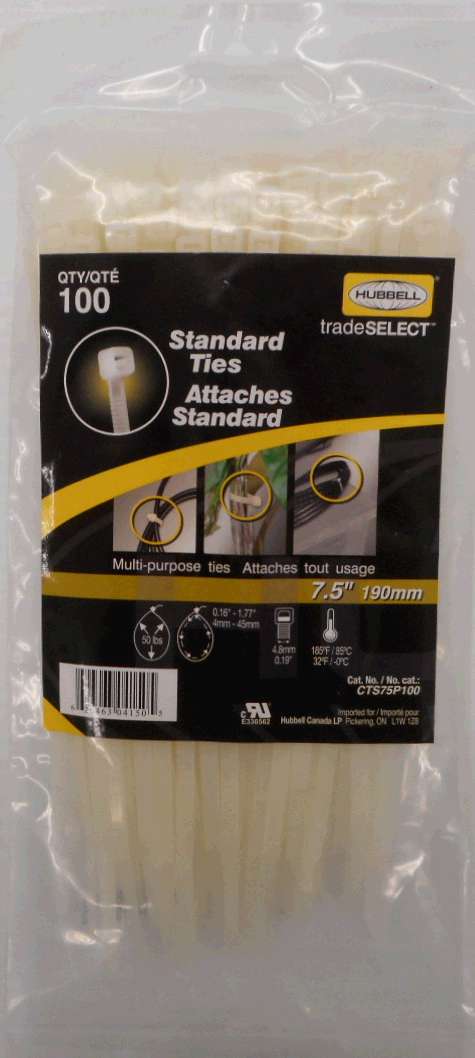 CABLE TIE NATURAL 7.5-IN 100 PK