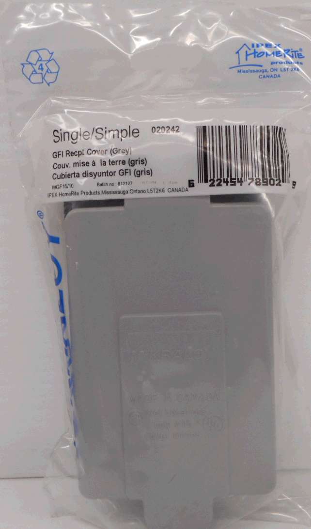 PVC GFI RECEPTACLE COVER 1 GANG