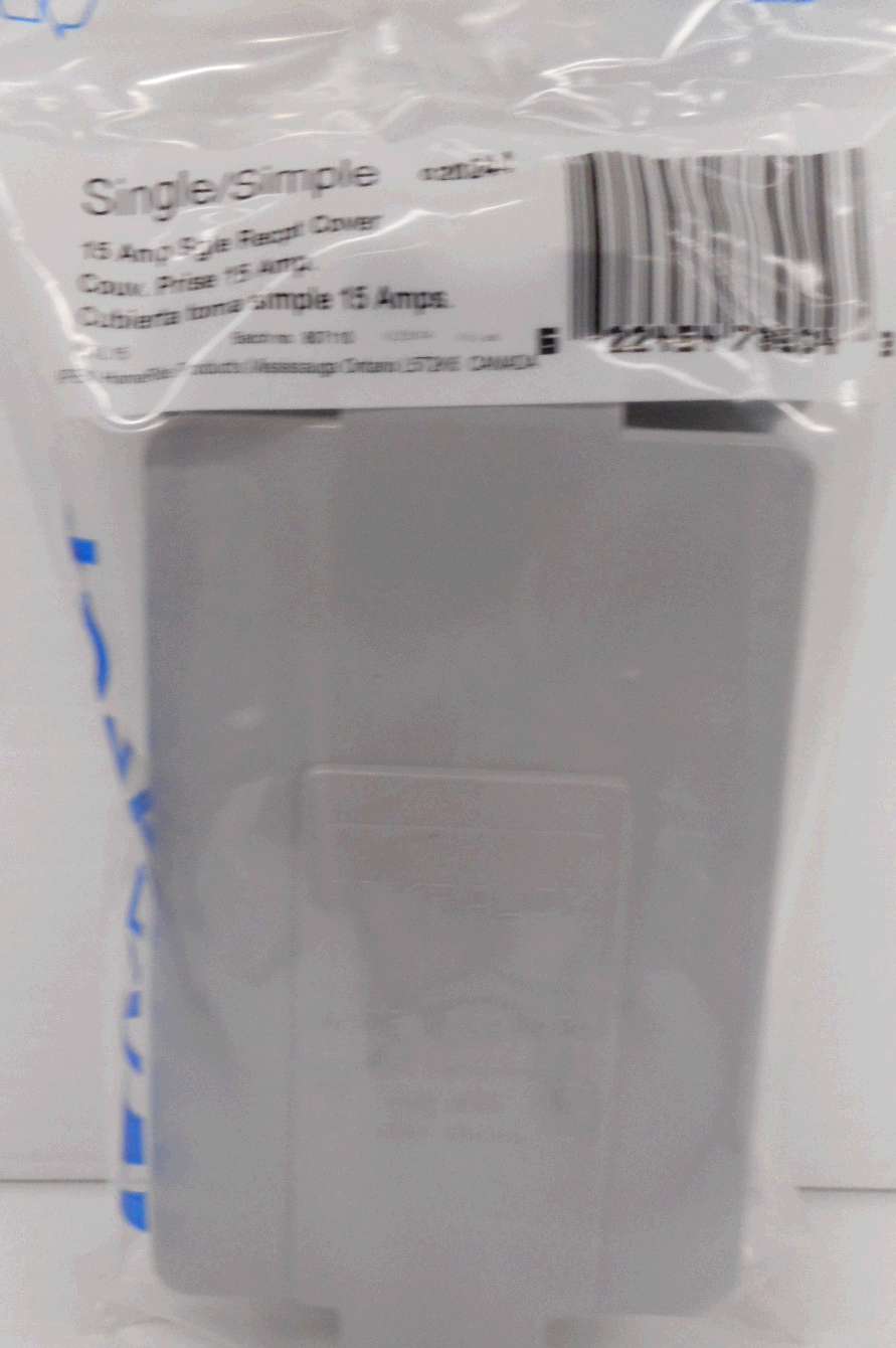 PVC RECEPTACLE COVER 15 AMP 1 GANG