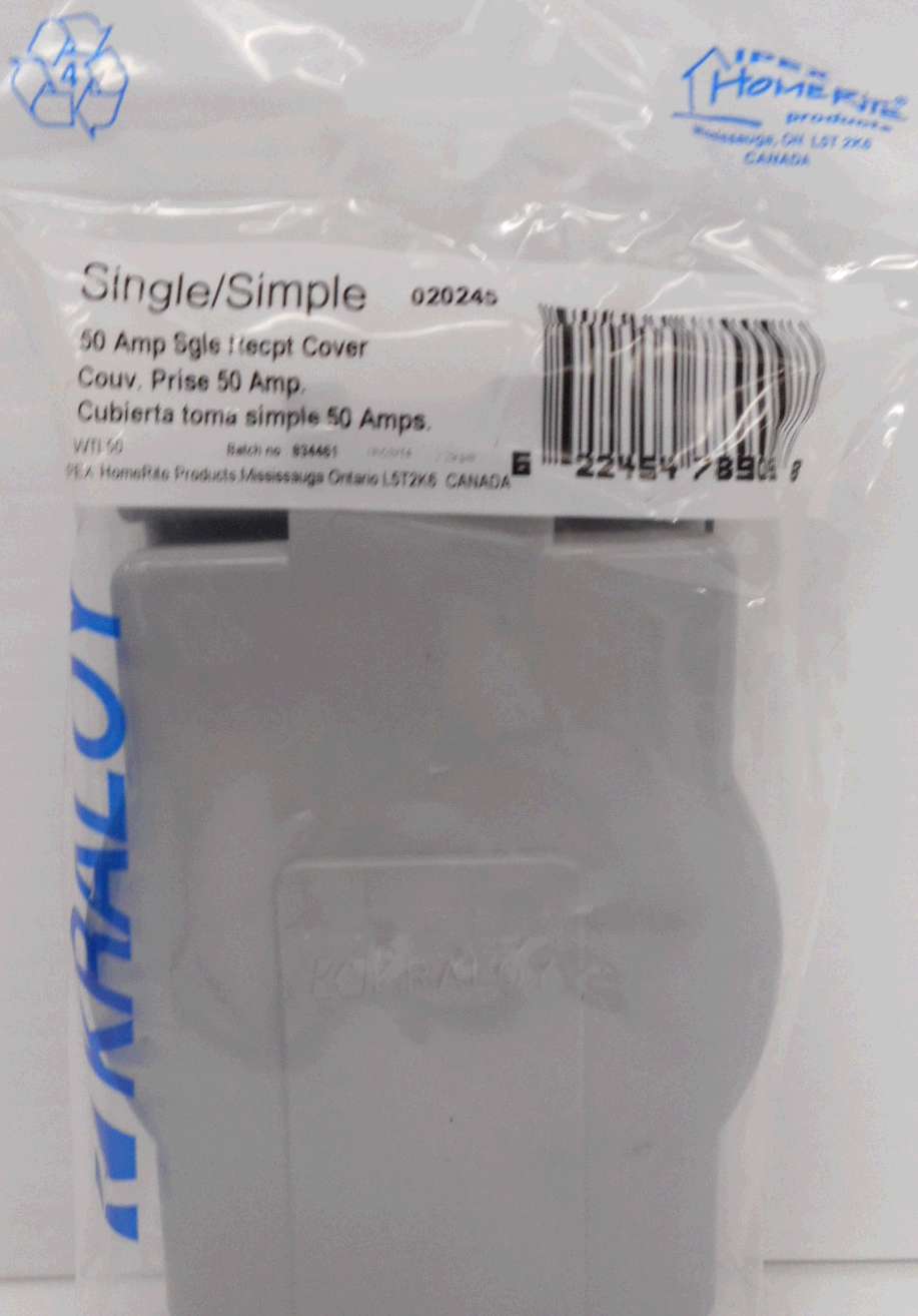 PVC RECEPTACLE COVER 50A 1 GANG