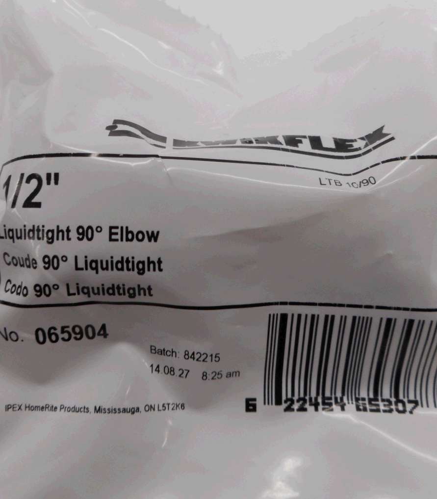 LIQUID-TIGHT PVC ELBOW 90 DEG 1/2IN