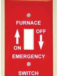 FURNACE SWITCH PLATE RED
