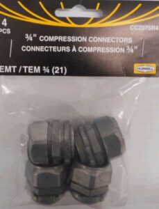 COMPRESSION CONNECTORS 3/4-IN