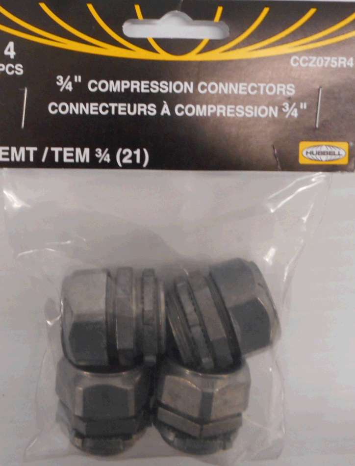 COMPRESSION CONNECTORS 3/4-IN