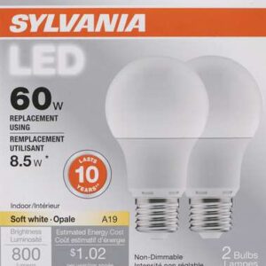 A19 LED BULB SOFT WHITE 8.5W 2 PACK