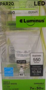 PAR20 LED BULB BRIGHT WHITE 7W