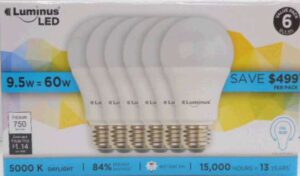 A19 LED LIGHT BULB DAYLIGHT 9W 4 PK