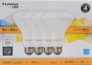 BR30 LED BULB SOFT WHITE 8W 4 PACK