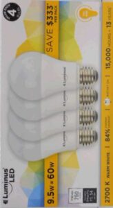 A19 LED BULB SOFT WHITE 9W 6PK
