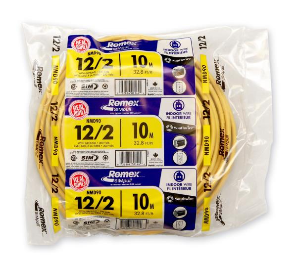 NMD90 BUILDING WIRE 12/2 10M YELLOW