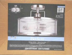 BECKETT SEMI-FLUSH LIGHT NICKEL
