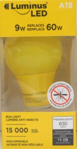 LED YELLOW BUG LIGHT 630 LUMENS 9W
