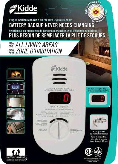 LED CARBON MONOXIDE ALARM 120V