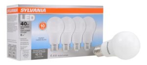 A19 LED LIGHT BULB DAYLIGHT 6W 4 PK