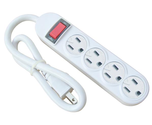 POWER STRIP 4 OUTLET WHITE 1.5-FT