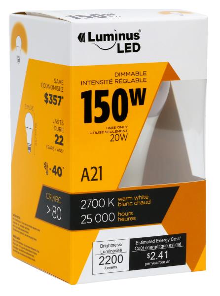 A21 LED BULB 20 WATT 2700 K