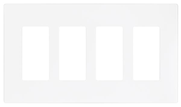 SCREWLESS WALLPLATE 4-GANG WHITE
