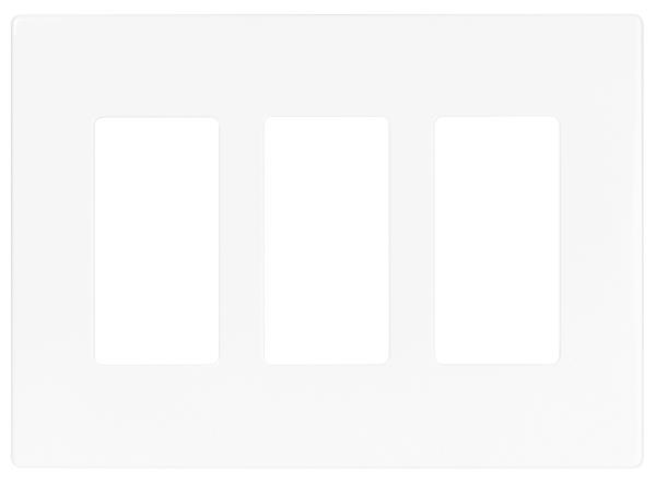 SCREWLESS WALLPLATE 3-GANG WHITE