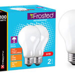 A19 LIGHT BULB FROSTED 100-W 2 PACK