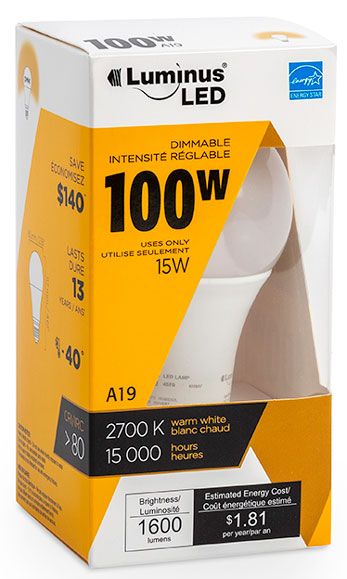 A19 LED BULB 16W 2700K 1600L