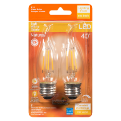 B10 LED BULB SOFT WHITE 4W 2PK