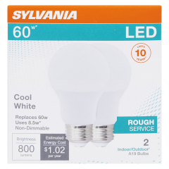 A19 LED FROSTED BULB 8W 2PK