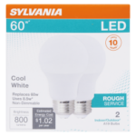 A19 LED FROSTED BULB 8W 2PK
