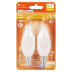 B10 LED SOFT WHITE 4.5W 2PK