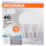 A19 LED BULB DAYLIGHT 6W 2PK