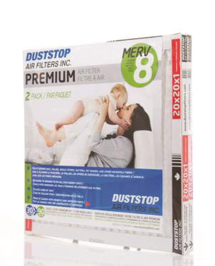 FURNACE FILTER MERV 8 20X20-IN 2PK