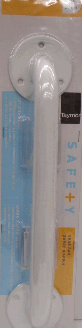 GRAB BAR WHITE STAINLESS 1X12-IN