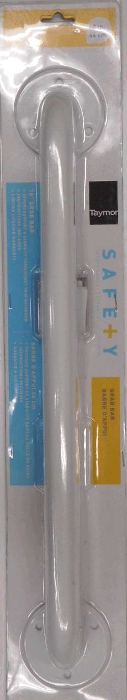 GRAB BAR WHITE STAINLESS 1X18-IN