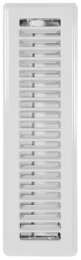 METAL FLOOR REGISTER 2-1/4X10 WHITE