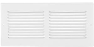 METAL SIDEWALL GRILLE 12X6-IN WHITE