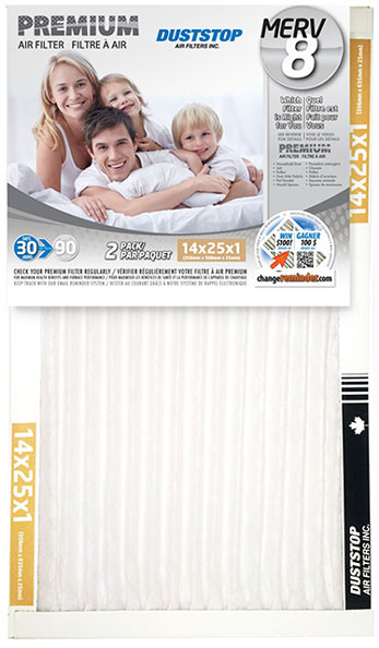 FURNACE FILTER MERV 8 14X25-IN 2PK