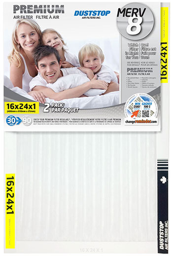 FURNACE FILTER MERV 8 16X24-IN 2PK