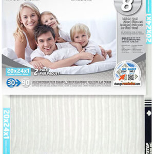 FURNACE FILTER MERV 8 20X24-IN 2PK